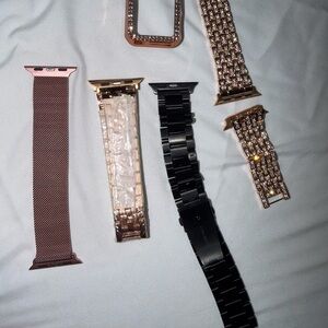 Apple Watch Bands Set in Black and rose Gold